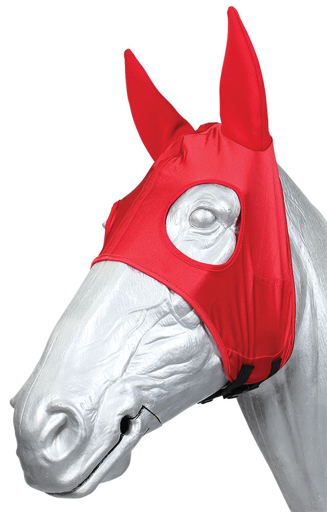 Race Hood Lycra Neoprene Ears No Cup Red-HORSE: Racing & PVC-Ascot Saddlery