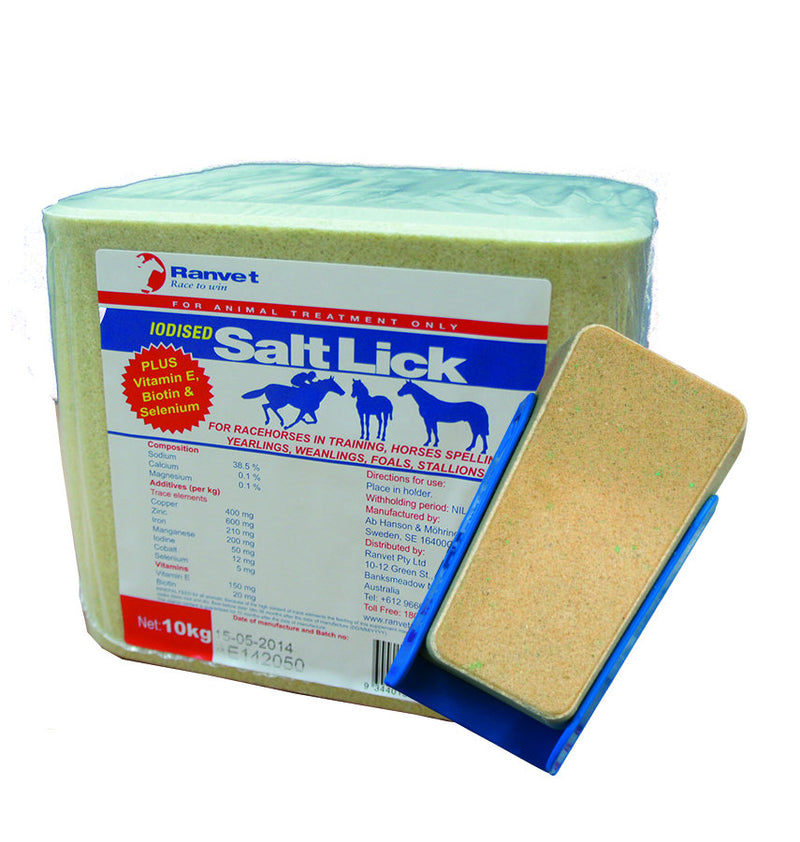 Ranvet Salt Block Iodised 2kg-STABLE: Supplements-Ascot Saddlery