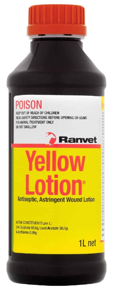 Ranvet Yellow Lotion 1litre Refill-STABLE: First Aid & Dressings-Ascot Saddlery