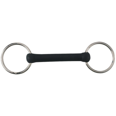 Ring Snaffle Flexible Rubber Mullen Stainless Steel-HORSE: Bits-Ascot Saddlery