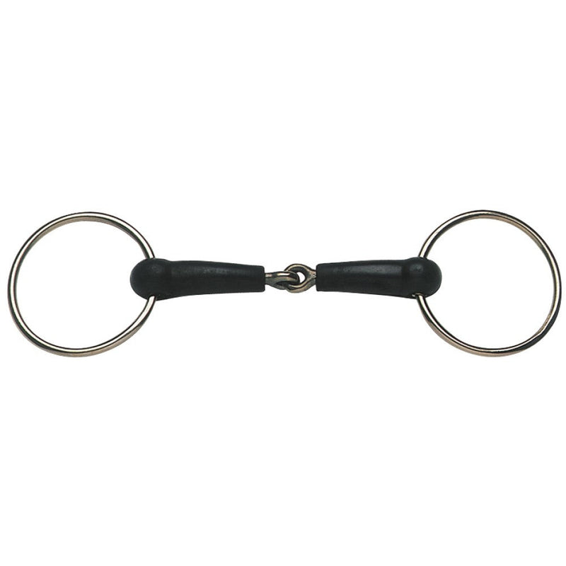 Ring Snaffle Rubber Jointed Stainless Steel-HORSE: Bits-Ascot Saddlery