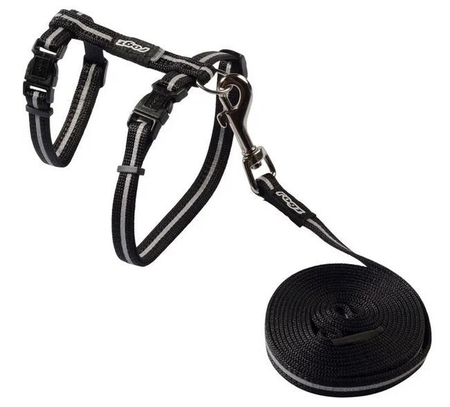 Rogz Cat Harness & Lead Alley Black-Cat Accessories-Ascot Saddlery