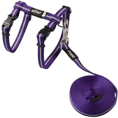 Rogz Cat Harness & Lead Alleycat 8mm Purple-Cat Accessories-Ascot Saddlery