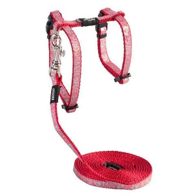 Rogz Cat Harness & Lead Sparklecat 8mm Red-Cat Accessories-Ascot Saddlery