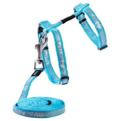 Rogz Cat Harness & Lead Sparklecat 8mm Turquoise-Cat Accessories-Ascot Saddlery