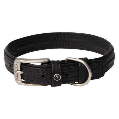Rogz Dog Collar Leather Black-Dog Collars & Leads-Ascot Saddlery
