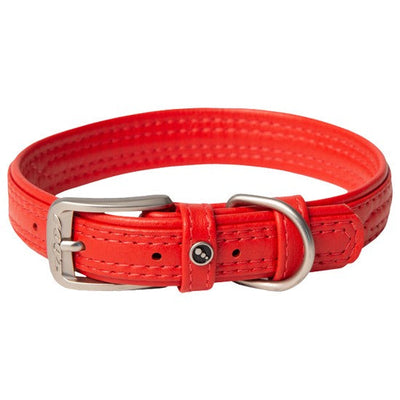 Rogz Dog Collar Leather Red-Dog Collars & Leads-Ascot Saddlery