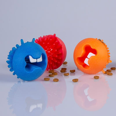 Rogz Dog Toy Fred Treat Ball Red-Dog Toys-Ascot Saddlery