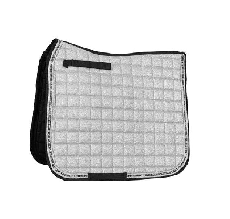 Saddlecloth Dressage Glitter White-HORSE: Saddlecloths-Ascot Saddlery