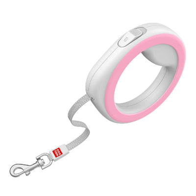 Sassbai Round Retractable Leash 2.9mt Pink-Dog Collars & Leads-Ascot Saddlery