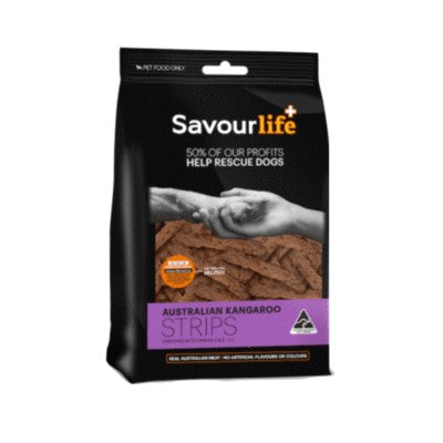 Savourlife Treat Australian Kangaroo Strips 165gm-Dog Treats-Ascot Saddlery