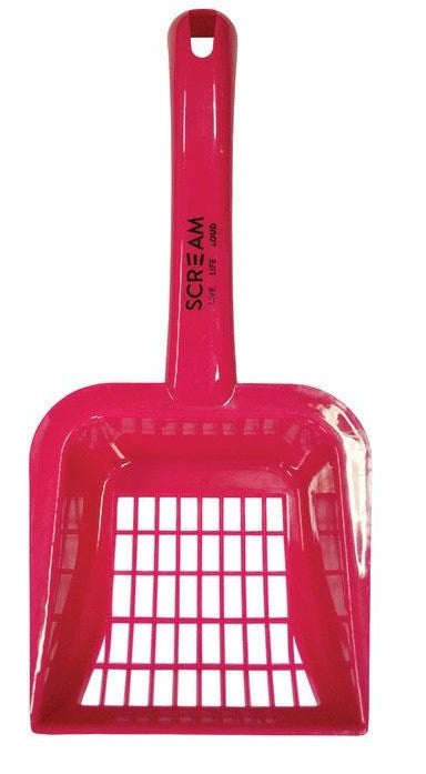 Scream Litter Scoop 28cmx13cm Loud Pink-Cat Litter & Accessories-Ascot Saddlery