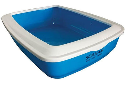 Scream Litter Tray Rectangle 50cmx35cmx14cm Loud Blue-Cat Litter & Accessories-Ascot Saddlery