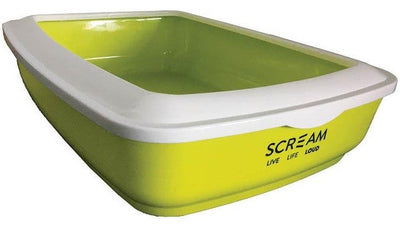Scream Litter Tray Rectangle 50cmx35cmx14cm Loud Green-Cat Litter & Accessories-Ascot Saddlery