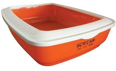Scream Litter Tray Rectangle 50cmx35cmx14cm Loud Orange-Cat Litter & Accessories-Ascot Saddlery