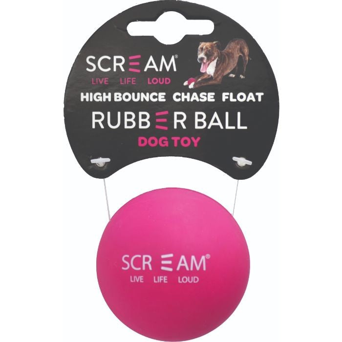 Scream Rubber Dog Ball Ass Colours-Dog Toys-Ascot Saddlery