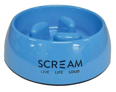 Scream Slow Down Round Pillar Bowl Loud Blue-Dog Accessories-Ascot Saddlery