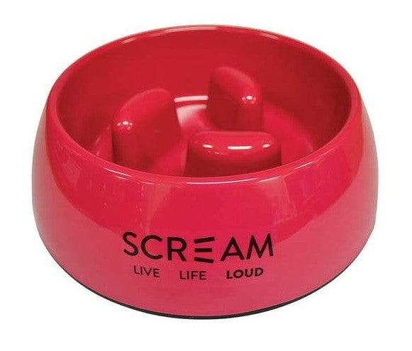 Scream Slow Down Round Pillar Bowl Loud Pink-Dog Accessories-Ascot Saddlery