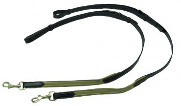 Side Rein Leather & Elastic Brown-HORSE: Lungeing & Schooling-Ascot Saddlery