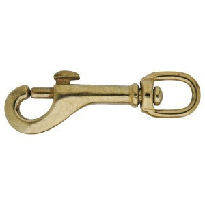 Snap Hook Brass Round Swivel Eye 19mm 3/4 Inch-HORSE: Leads & Snap Hooks-Ascot Saddlery