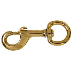 Snap Hook Round Brass Plated 11/8 Inch-HORSE: Leads & Snap Hooks-Ascot Saddlery