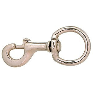 Snap Hook Round Nickle Plated 11/8 Inch-HORSE: Leads & Snap Hooks-Ascot Saddlery