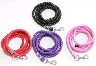 Sparkle Rope Lead 2.4mt 8ft-HORSE: Leads & Snap Hooks-Ascot Saddlery