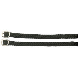 Spur Straps Braided Webbing Black-RIDER: Spurs & Straps-Ascot Saddlery