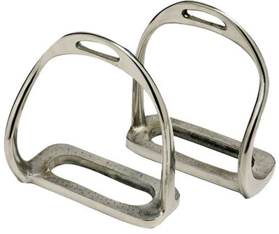 Stirrup Irons Bent Leg Safety Equisteel Stainless Steel-HORSE: Stirrup Irons-Ascot Saddlery
