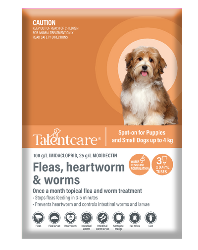Talentcare Spot On Dog & Puppy Under 4kg 3 Pack-Dog Wormer & Flea-Ascot Saddlery