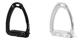 Tech Stirrup Irons Venice Dressage Sloped Safety Stirrups Black & Black-HORSE: Stirrup Irons-Ascot Saddlery