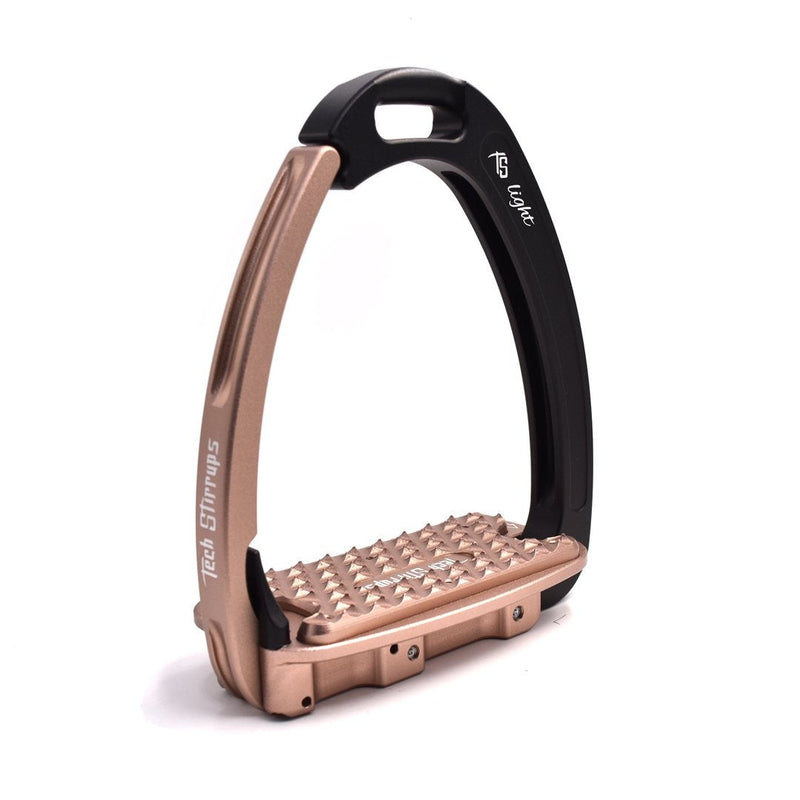 Tech Stirrup Irons Venice Light Safety Stirrups Black & Rosegold