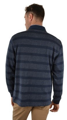 Thomas Cook Beauford Stripe Rugby Top Navy Mens-CLOTHING: Clothing Mens-Ascot Saddlery
