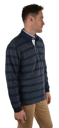 Thomas Cook Beauford Stripe Rugby Top Navy Mens-CLOTHING: Clothing Mens-Ascot Saddlery