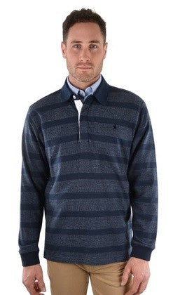 Thomas Cook Beauford Stripe Rugby Top Navy Mens-CLOTHING: Clothing Mens-Ascot Saddlery