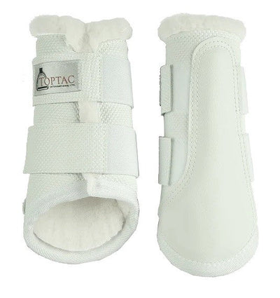 Toptac Fleece Tendon Boots White-HORSE: Horse Boots-Ascot Saddlery