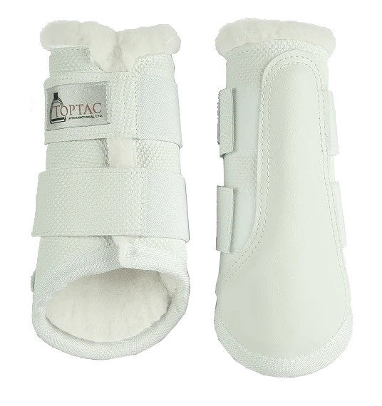 Toptac Fleece Tendon Boots White-HORSE: Horse Boots-Ascot Saddlery