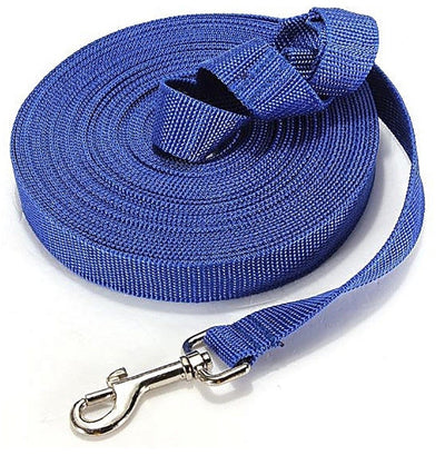 Tracking Lead 10mt X 15mm Blue-Dog Collars & Leads-Ascot Saddlery