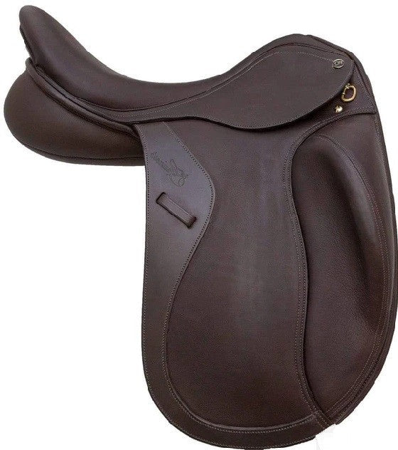 Trainers Jessica Deluxe Monoflap Dressage Saddle Brown-SADDLES: Dressage Saddles-Ascot Saddlery