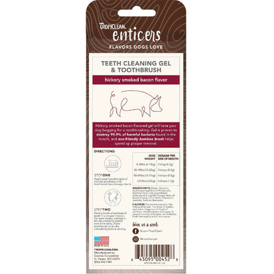 Tropiclean Enticers Teeth Cleaning Gel Hickory Smoked Bacon-Dog Potions & Lotions-Ascot Saddlery