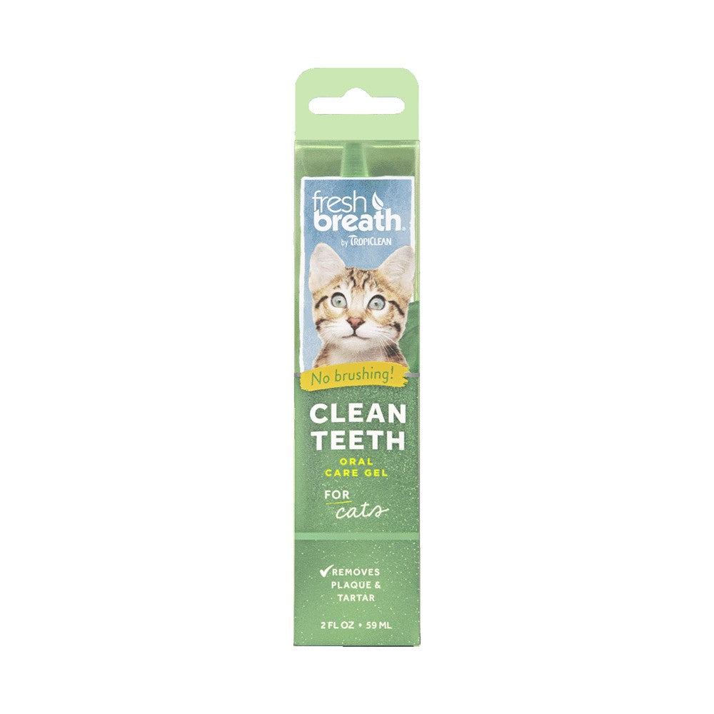 Tropiclean Fresh Breath Clean Teeth Gel Cat 59ml-Cat Potions & Lotions-Ascot Saddlery
