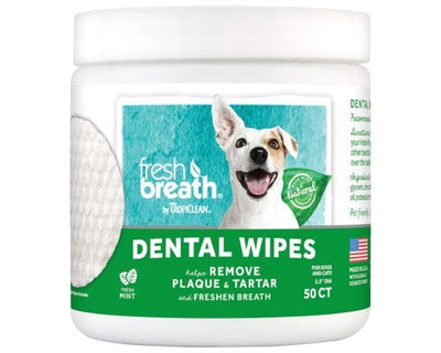Tropiclean Fresh Breath Dental Wipes 50 Sheets-Dog Potions & Lotions-Ascot Saddlery