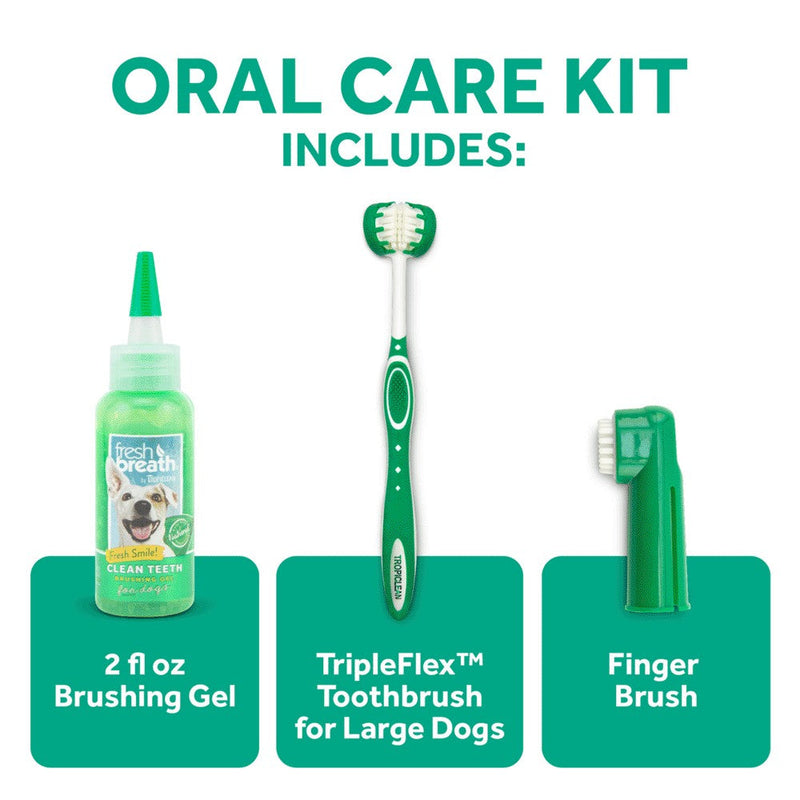 Tropiclean Fresh Breath Oral Care Kit Medium/large-Dog Potions & Lotions-Ascot Saddlery