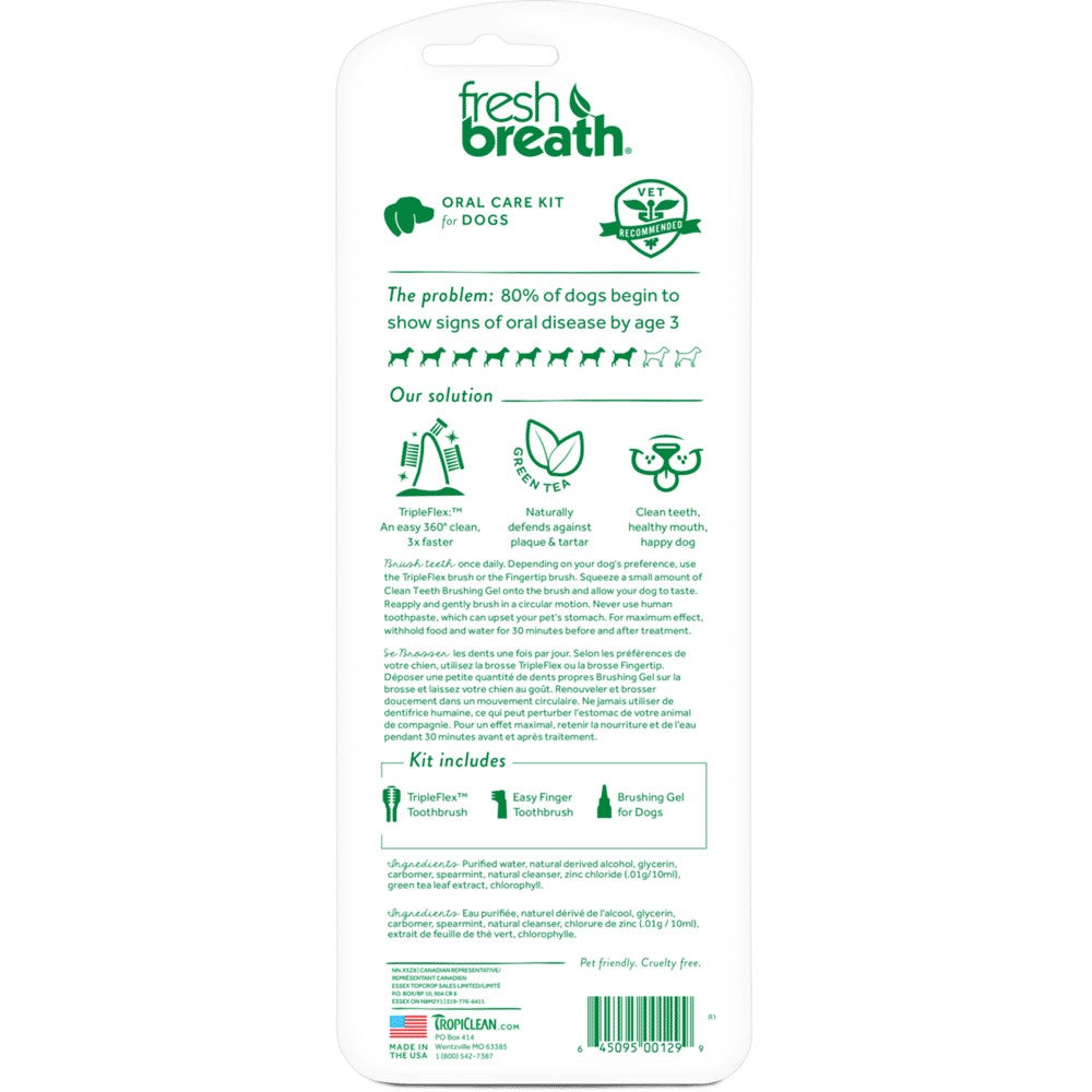 Tropiclean Fresh Breath Oral Care Kit Medium/large-Dog Potions & Lotions-Ascot Saddlery
