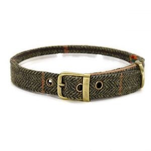 Tweedmill Tweed Dog Collar Chocolate-Dog Collars & Leads-Ascot Saddlery