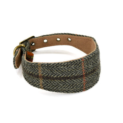 Tweedmill Tweed Dog Collar Whippet Tweed Chocolate Small 42-Dog Collars & Leads-Ascot Saddlery