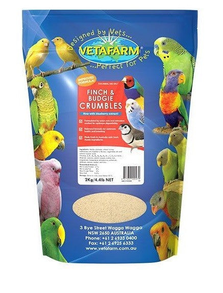 Vetafarm Bird Finch & Budgie Crumbles 2kg-Bird Food & Treats-Ascot Saddlery
