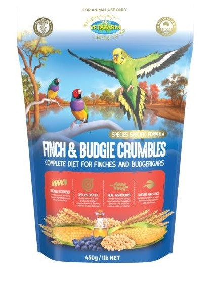 Vetafarm Bird Finch & Budgie Crumbles 2kg-Bird Food & Treats-Ascot Saddlery