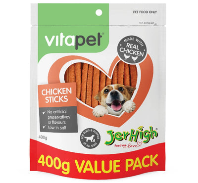 Vitapet Dog Treat Jerhigh Chicken Stick 400gm-Dog Treats-Ascot Saddlery