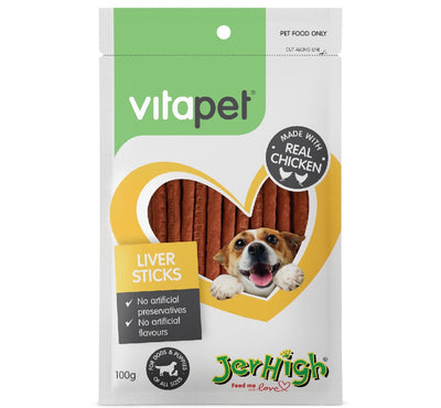 Vitapet Dog Treat Jerhigh Liver Sticks 100gm-Dog Treats-Ascot Saddlery